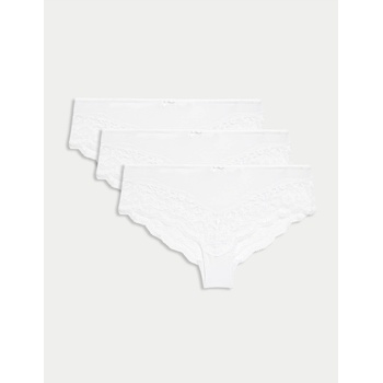 Marks & Spencer Бразилски слипове с дантела, 3 пакета Marks & Spencer бели Marks & Spencer | Byal | ЖЕНИ | 6