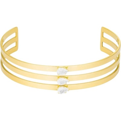 Preciosa Pevný pozlacený náramek z oceli s kubickou zirkonií Preciosa Sundrop Royal Lagoon 7482Y00