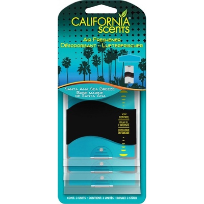 California Paper Air Freshener - Santa Ana Sea Breeze 3 pack