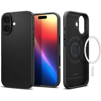 Spigen Качествен тънък матиран кейс с MagSafe за iPhone 17 - Spigen Thin Fit MagSafe Case (черен) (ACS10373)
