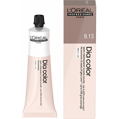 Přeliv na vlasy Loréal Professionnel Dia color 9.13 velmi světlá blond popelavá zlatá L’Oréal Professionnel 60 ml