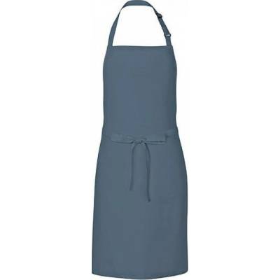 Link Kitchen Wear Univerzální keprová zástěra s laclem a nastavitelným páskem u krku šedá střední 72 x 85 cm X986