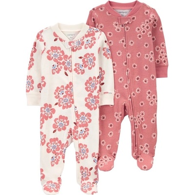 CARTER'S Overal na zips Sleep&Play Pink Ivory Floral dievča 2ks