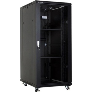 Linkbasic NCB 18U 600х1000 мм. , 19" Сървърен шкаф със стъклена врата, черен (NCB18-610-BAA-C)