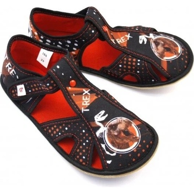 EF barefoot detské papuče na suchý zips čierne