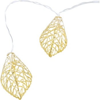 ACA Lighting LED vianočné girlanda Lístočky zlaté teplá biela 3xAA 160 cm IP20