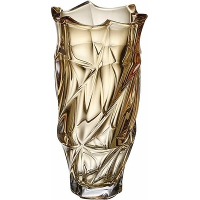 BOHEMIA TREASURY KRIŠTÁĽOVÁ VÁZA BOHEMIA FLAMENCO 300MM JANTÁROVÁ