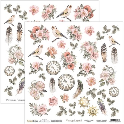 Obojstranný papier na scrapbooking "Vintage legend" 30,5x30,5 cm, 1 ks