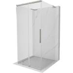 Mexen Rox-3S L 3-стенна плъзгаща душ кабина 90 x 90 cm, прозрачна, четкан никел - 8C2L-090-090-97-00-3S (8C2L-090-090-97-00-3S)