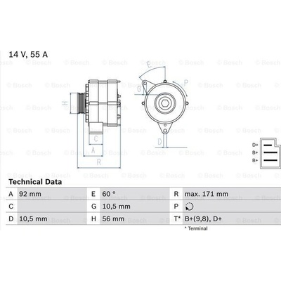 BOSCH Alternátor BO 0986033740