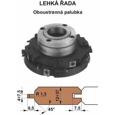Sada fréz na pero a drážku s VBD 560 CF 160x40 / 4z - Oboustranná palubka - LEHKÁ ŘADA