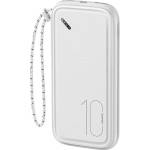 USAMS CD150 аварийно зарядно устройство с 2 USB/Type-C/microUSB порта, 10000mAh, каишка за ръка, БЯЛО 10KCD15002 (10KCD15002)
