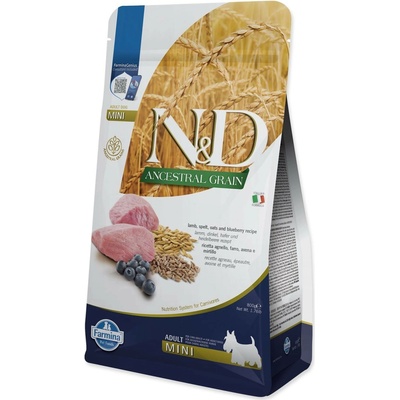 N&D Ancestral Grain jehněčí a borůvka adult malé 0,8 kg