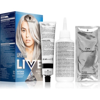 Schwarzkopf LIVE Urban Metallics перманентната боя за коса цвят U71 Metallic Silver
