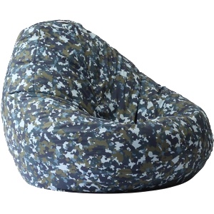 Pufrelax Пуф, круша, 520л. , Nirvana Gigant - Army Camouflage Air, Перящ се калъф, Пълнеж от Полистиролни перли