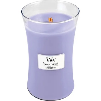 WoodWick Lavender Spa ароматна свещ с дървен фитил 609, 5 гр