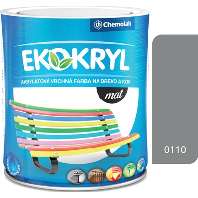 CHEMOLAK EKOKRYL Mat V2045 0110 sivá 0,6l