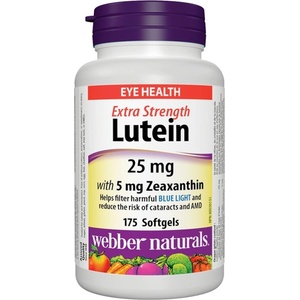 Webber Naturals Lutein 25 mg | with Zeaxanthin 5 mg Extra Strength [175 Гел капсули]