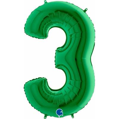 vybavsenaparty Fóliová číslice zelená '3' 102 cm