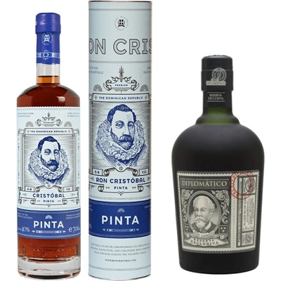 Diplomático Reserva Exclusiva 12y 40% 0,7 l a Ron Cristóbal Pinta 6-8y 40% 0,7 l (set)