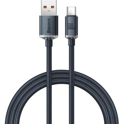 Baseus Crystal Shine Series nabíjací / dátový kábel USB-A / USB-C 100W 1, 2m, čierna
