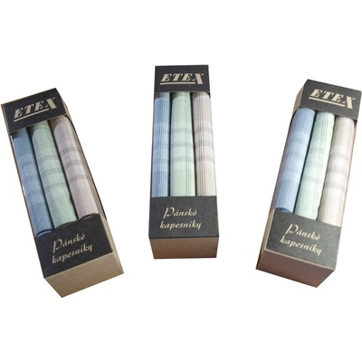 Etex s.r.o Kapesníky 3ks pánské látkové