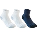 ARTENGO Detské športové ponožky RS 500 stredne vysoké 3 páry biele