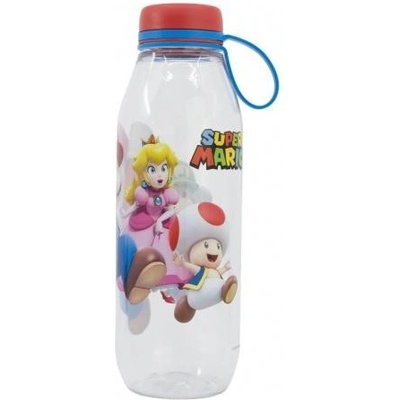 STOR Plastová fľaša so silikónovým pútkom Super Mario 650 ml