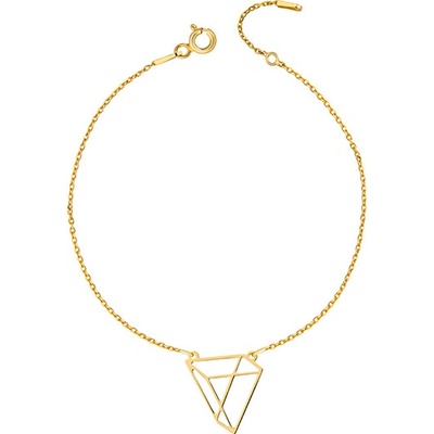 Lunica stříbrný náramek zlaté ORIGAMI 0102