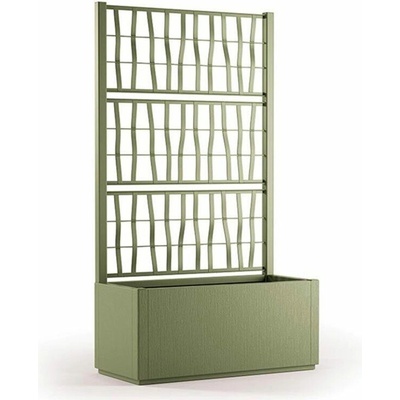 STEFANPLAST Truhlík vyvýšený záhon s mřížkou ETHICA 80x36x142cm olivově zelená