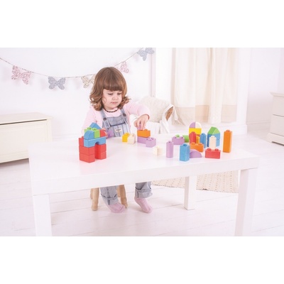 Bigjigs Toys dřevěné Spojkostky Barevný set 100 ks