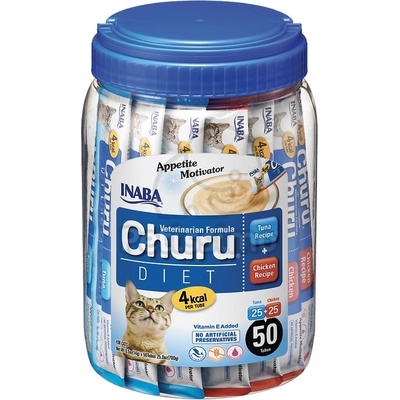 INABA Cat Vet Churu Diet лакомство за награда - пилешко, риба тон 50 x 14 г