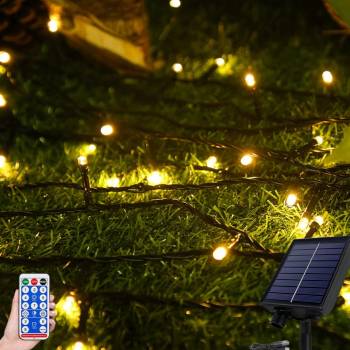 NAIZY Solární pohádkové světlo venkovní IP44 Vodotěsné teplé bílé pohádkové světlo vnitřní 8 režimů osvětlení dekorace pro zahradu terasu stromy strana svatba Vánoce 100M 1000 LED diod