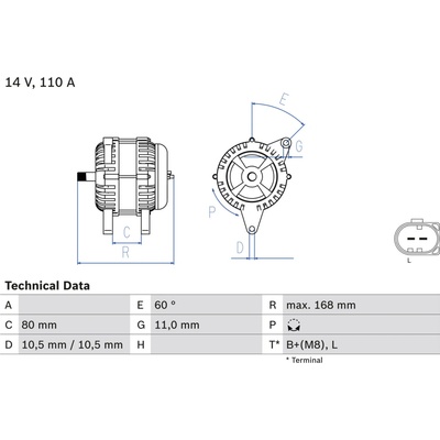 Alternátor BOSCH 0 986 080 060