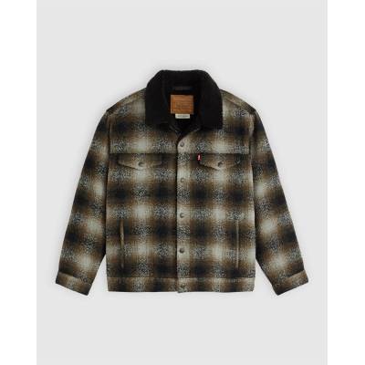 Levi's Яке Levis Men's Levi's Denim Sherpa Relaxed Fit Jacket - Blck/Brwn Plaid