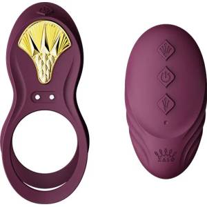ZALO Bayek Cockring Vibrator with Remote Control Purple