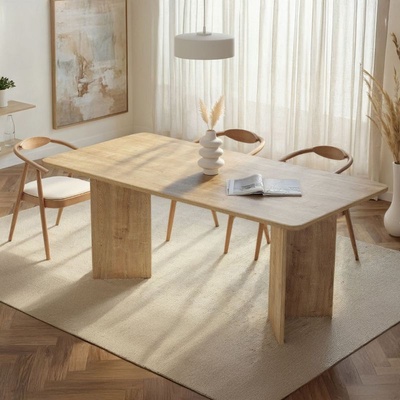 TopMebel Linza трапезна маса от меламин в цвят меден дъб 180×90×75 см