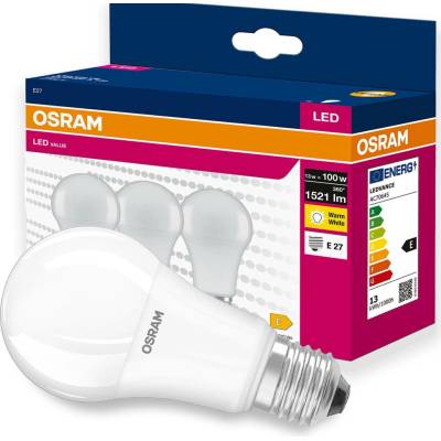 Osram žárovka LED VALUE CLA100 E27 13W/827 3balení BASECLA100