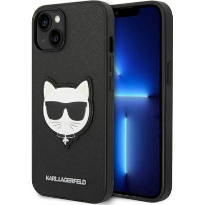 KARL LAGERFELD Кейс Karl Lagerfeld KLHCP14MSAPCHK за iPhone 14 Plus 6, 7", твърд, черен / черен, Saffiano Choupette Head Patch (KF001134-0)