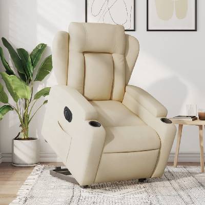 vidaXL 3204511 Elektrické zvedací polohovací textil krémová