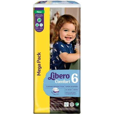 Libero Бебешки пелени Libero Comfort - Mega, размер 6, 13-20 kg, 68 броя (6279)