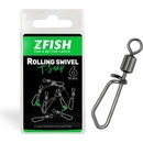 Zfish Obratlík s Karabínkou Rolling Swivel With T Snap Veľkosť 14 10 ks Nosnosť 14 kg