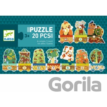 DJECO Vlak se zvířátky a čísly 20 dielov