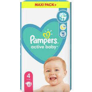 Pampers Бебешки пелени Pampers - Active Baby 4, 62 броя (1007000110) - baby
