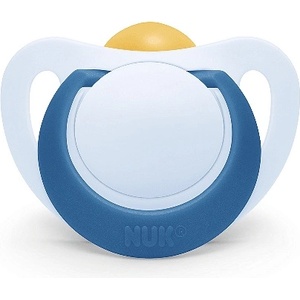 Nuk Каучукова залъгалка NUK - Star, Синя с кутия за стерилизиране, 18-36 m (10737045_boy)