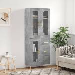 vidaXL Висок шкаф, бетонно сив, 69, 5x34x180 см, инженерно дърво (3198589)