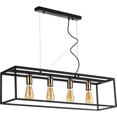 Onli - Пендел FLOKI 4xE27/15W/230V черен/меден (OL0520)