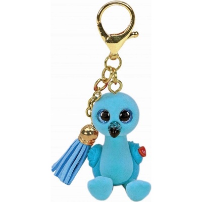 Přívěsek na klíče TY Mini Boos plyšový WILLIAM Modrý plameňák