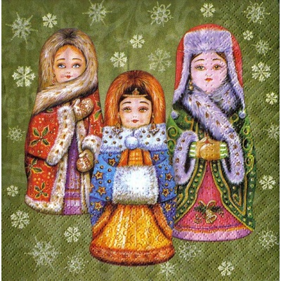 Ubrousky 33 x 33 cm MATRJOŠKY – Zbozi.Blesk.cz