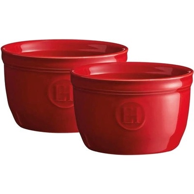 Emile Henry 2 бр червени керамични рамекини emile henry